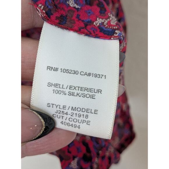 Joie 100% Silk Office Career Blouse Cold Shoulder Short Sleeve Size Small - Picture 6 of 7